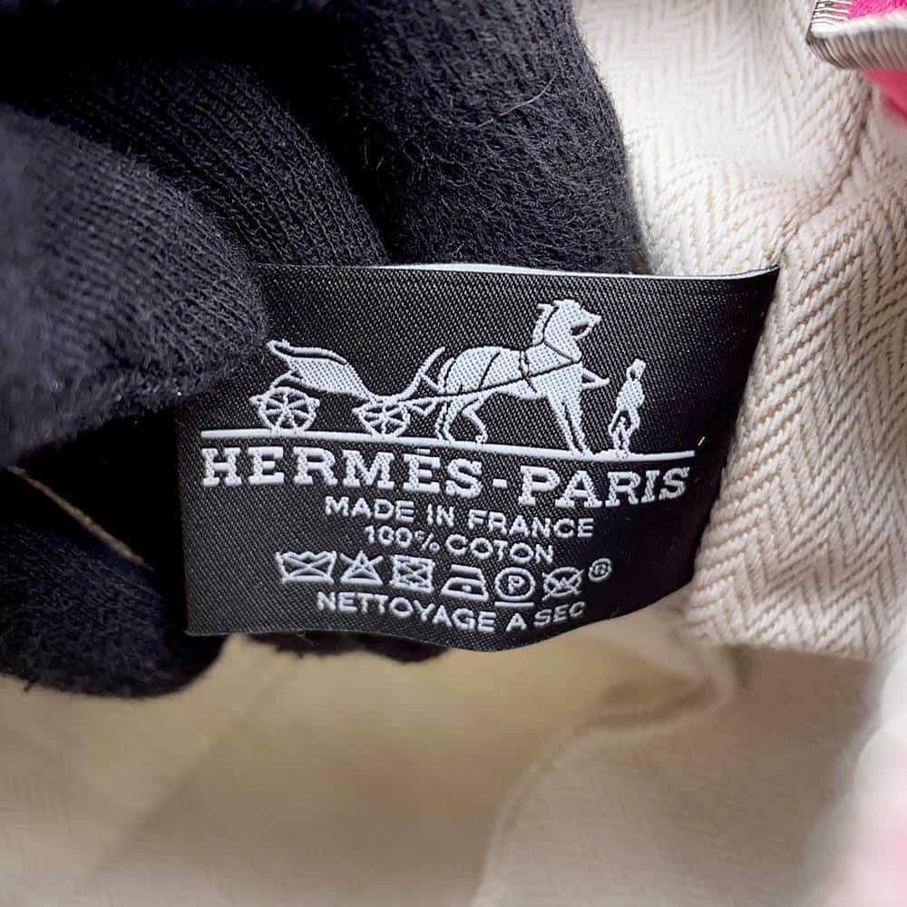 エルメス ポーチ ブリッド・ア・ブラックPM ハイビスカス/シルバー金具 トワルアッシュ HERMES バッグ 小物入れ