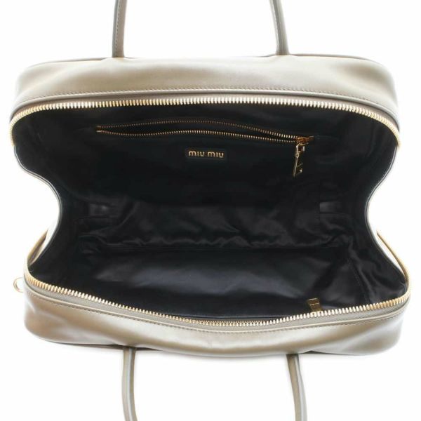 ミュウミュウ ハンドバッグ ボー レザー 5BB117 MIUMIU 2wayショルダーバッグ ボウリングバッグ