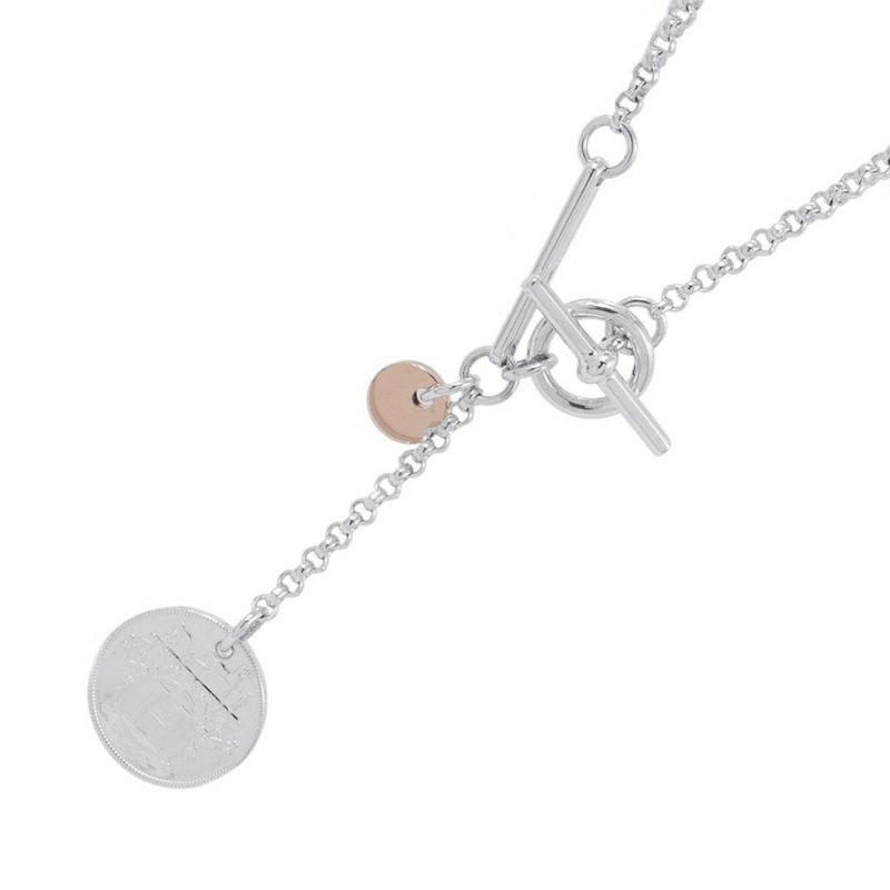 エルメス ネックレス エクスリブリス SV925シルバー/K18PGピンクゴールド PM HERMES ジュエリー