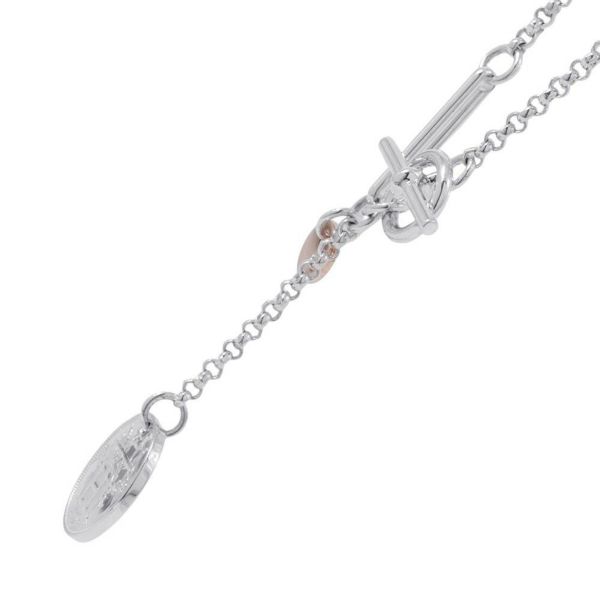 エルメス ネックレス エクスリブリス SV925シルバー/K18PGピンクゴールド PM HERMES ジュエリー