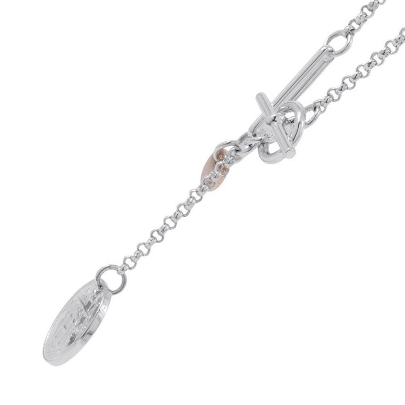 エルメス ネックレス エクスリブリス SV925シルバー/K18PGピンクゴールド PM HERMES ジュエリー