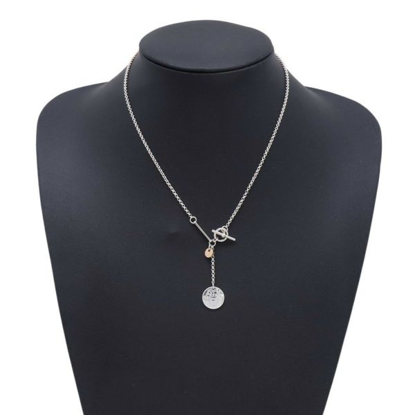 エルメス ネックレス エクスリブリス SV925シルバー/K18PGピンクゴールド PM HERMES ジュエリー