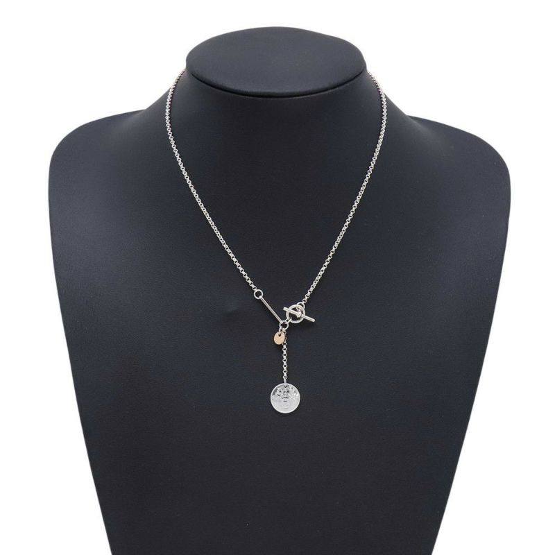 エルメス ネックレス エクスリブリス SV925シルバー/K18PGピンクゴールド PM HERMES ジュエリー