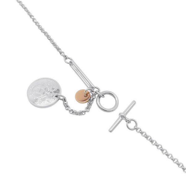 エルメス ネックレス エクスリブリス SV925シルバー/K18PGピンクゴールド PM HERMES ジュエリー