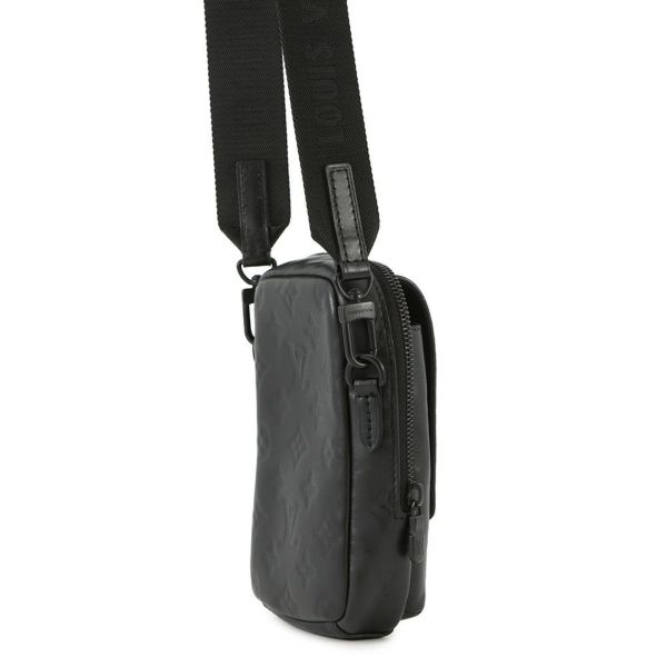 ルイヴィトン ショルダーバッグ モノグラム・シャドウ ダブル・フォンポーチ M81323 LOUIS VUITTON ブラック 黒
