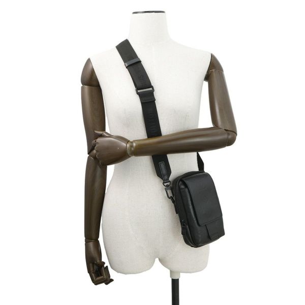 ルイヴィトン ショルダーバッグ モノグラム・シャドウ ダブル・フォンポーチ M81323 LOUIS VUITTON ブラック 黒