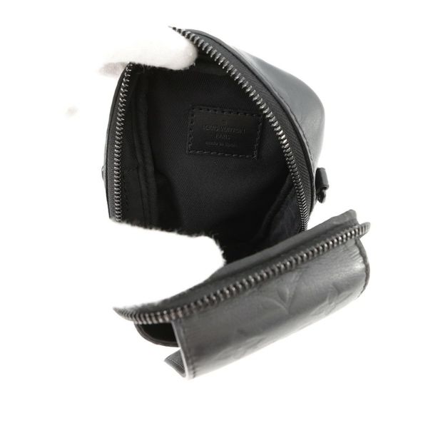 ルイヴィトン ショルダーバッグ モノグラム・シャドウ ダブル・フォンポーチ M81323 LOUIS VUITTON ブラック 黒