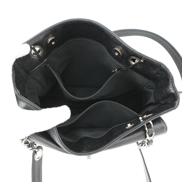 シャネル チェーントートバッグ ココマーク キャビアスキン CHANEL 黒