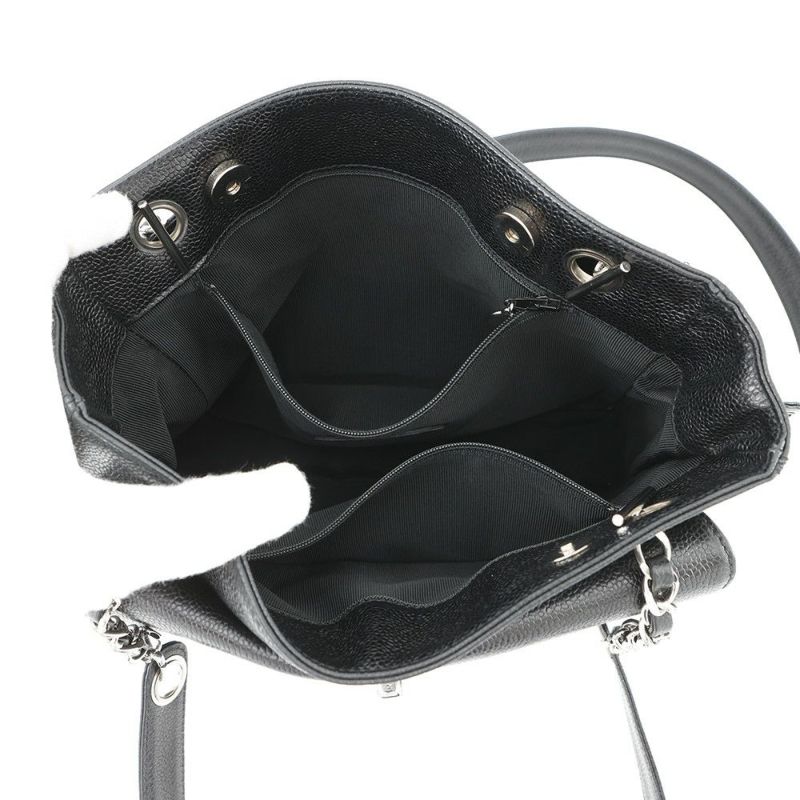 シャネル チェーントートバッグ ココマーク キャビアスキン CHANEL 黒