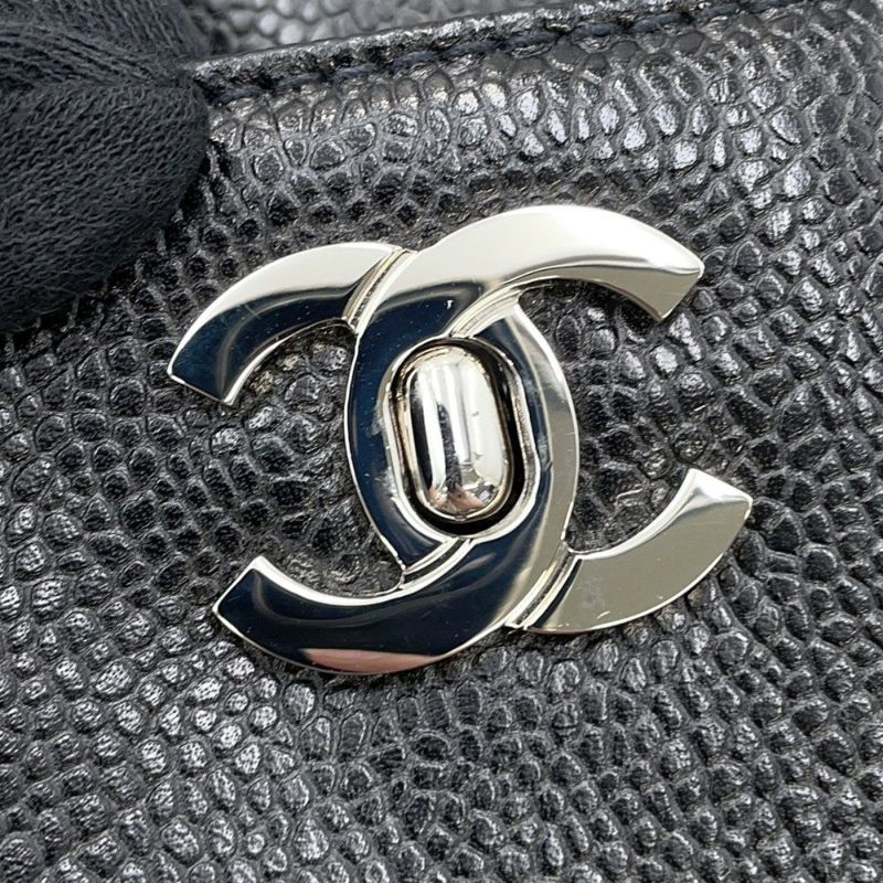 シャネル チェーントートバッグ ココマーク キャビアスキン CHANEL 黒