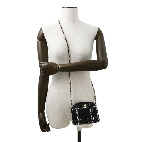 シャネル チェーンショルダーバッグ マトラッセ ココマーク ツイード CHANEL 黒 ノベルティ