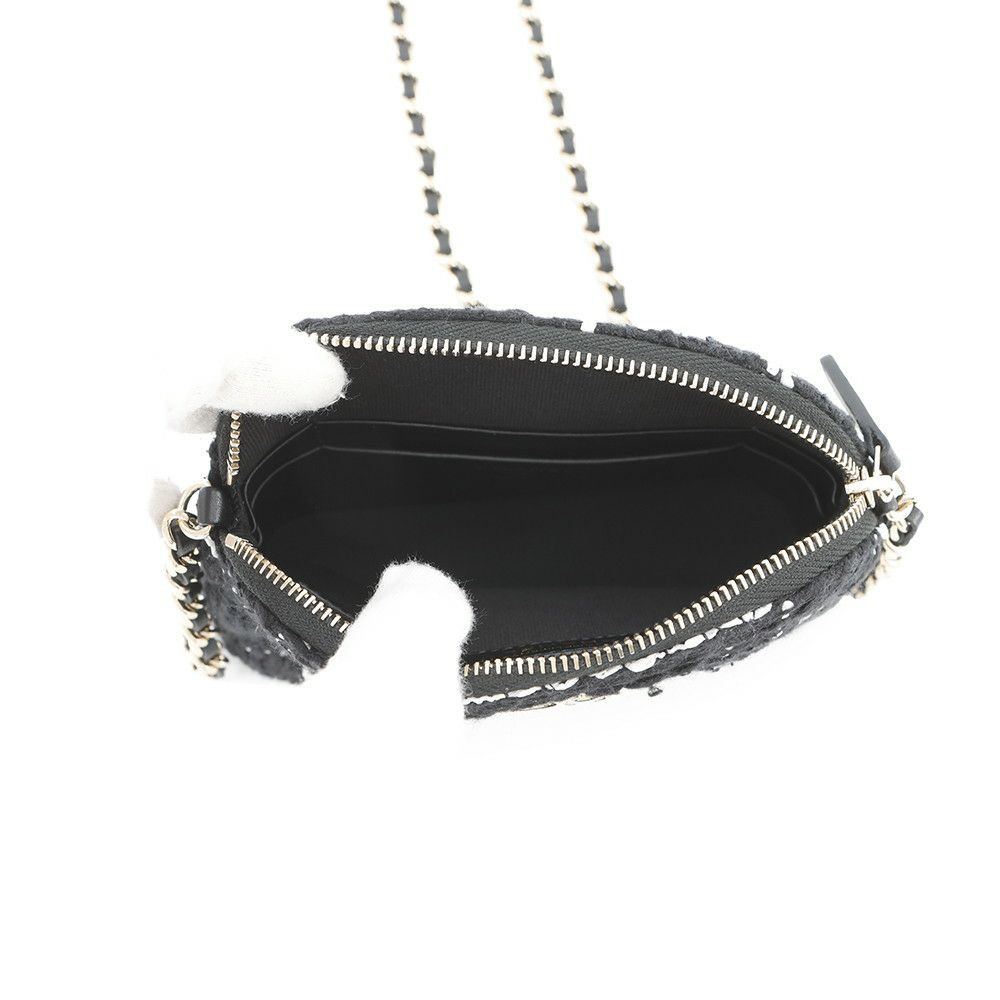 シャネル チェーンショルダーバッグ マトラッセ ココマーク ツイード CHANEL 黒 ノベルティ