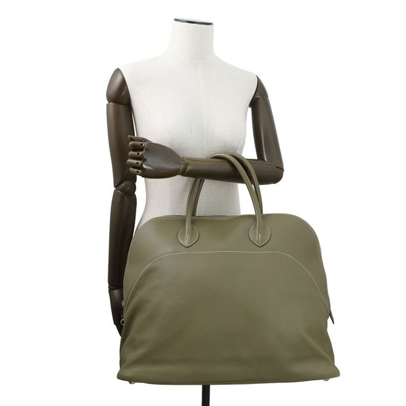 エルメス ボリードリラックス45 ヴェールグリス/シルバー金具 ヴォーシッキム □O刻印