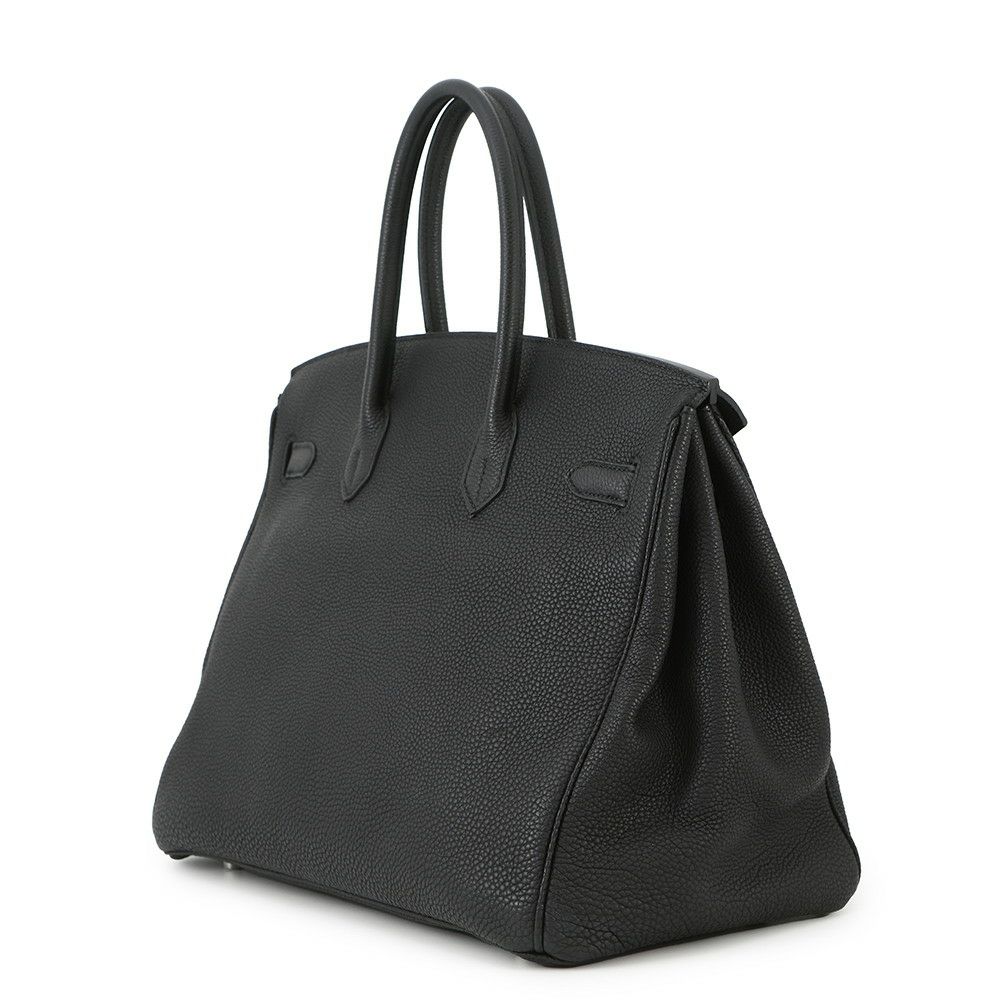 エルメス バーキン35 ブラック/シルバー金具 トゴ □N刻印  HERMES Birkin ハンドバッグ 黒