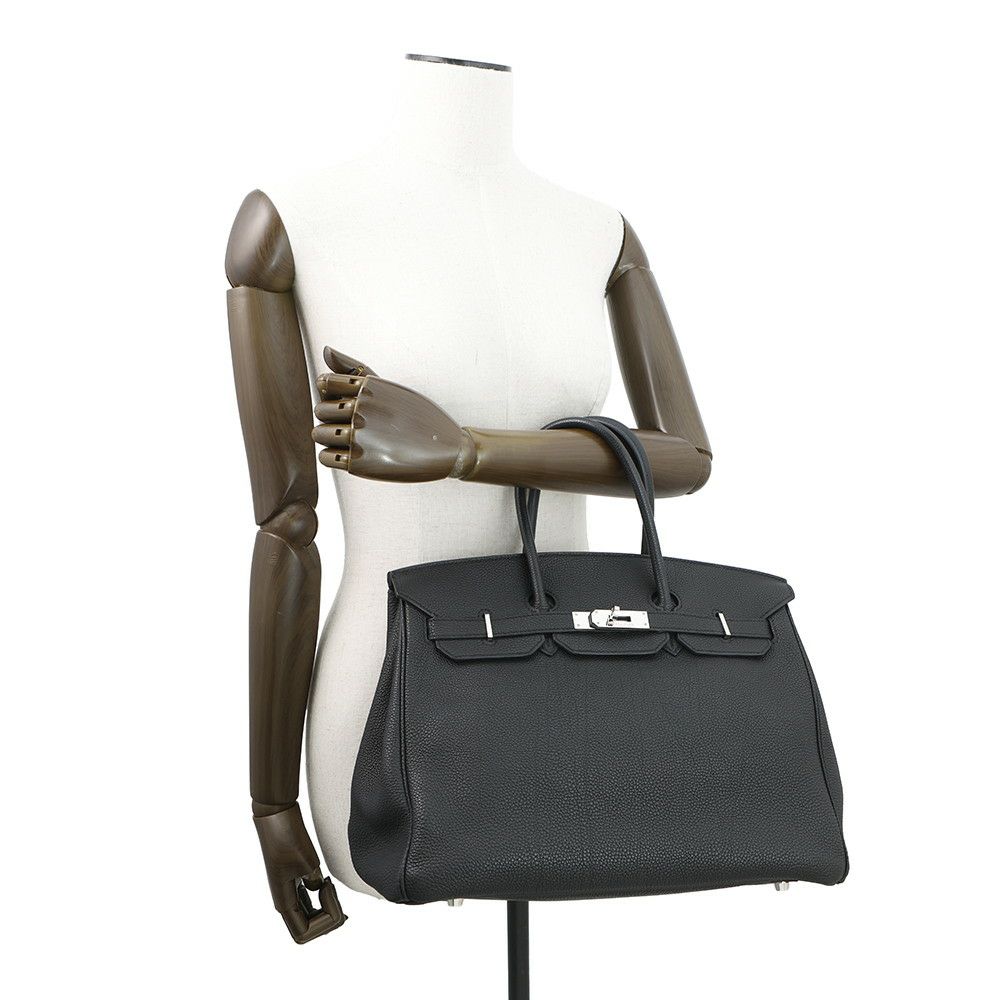 エルメス バーキン35 ブラック/シルバー金具 トゴ □N刻印  HERMES Birkin ハンドバッグ 黒