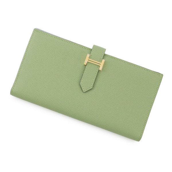 エルメス 長財布 ベアンスフレ ヴェルソ ヴェールクリケット/セレステ/ゴールド金具 エプソン Y刻印 財布