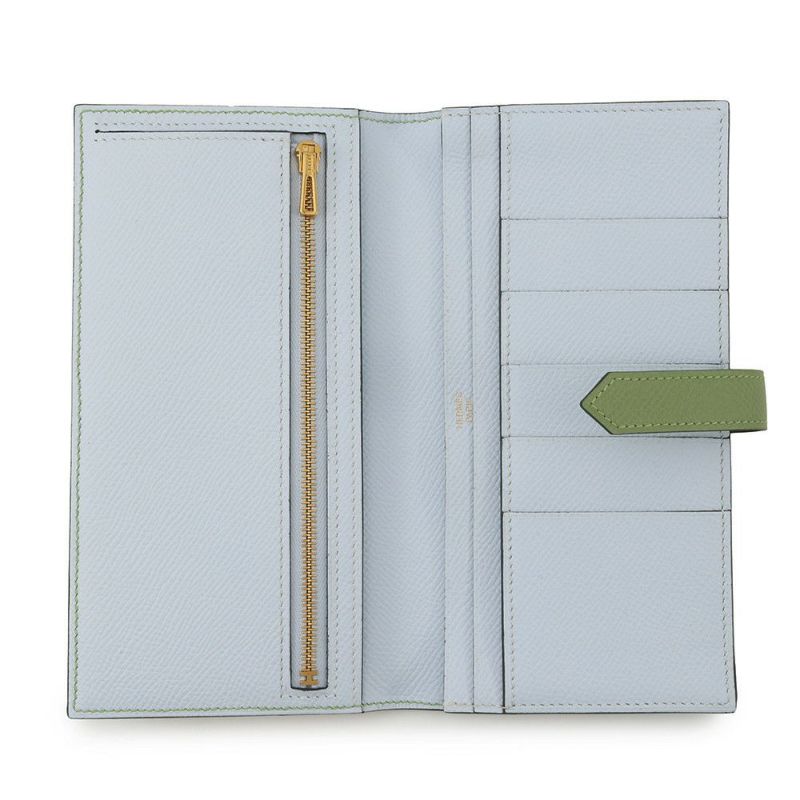 エルメス 長財布 ベアンスフレ ヴェルソ ヴェールクリケット/セレステ/ゴールド金具 エプソン Y刻印 財布