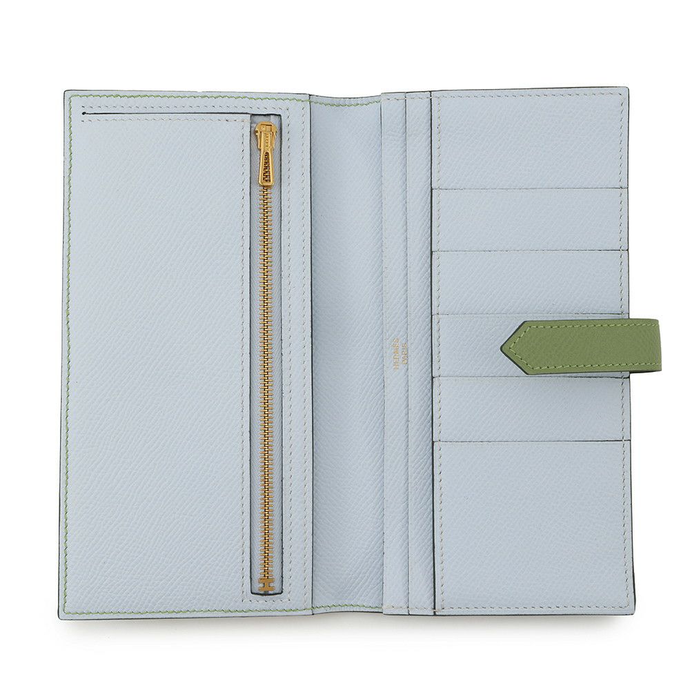 エルメス 長財布 ベアンスフレ ヴェルソ ヴェールクリケット/セレステ/ゴールド金具 エプソン Y刻印 財布