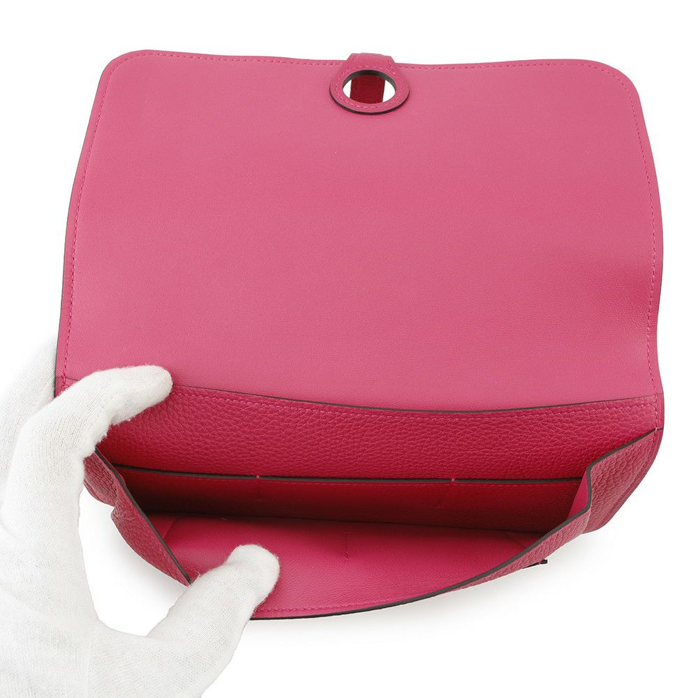 エルメス 長財布 ドゴンGM デュオ ローズメキシコ/シルバー金具 トゴ U刻印 HERMES 財布