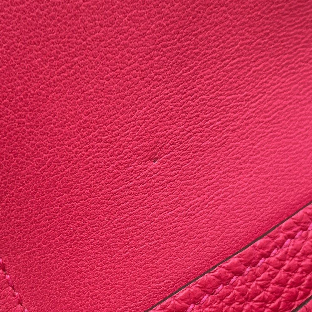 エルメス 長財布 ドゴンGM デュオ ローズメキシコ/シルバー金具 トゴ U刻印 HERMES 財布
