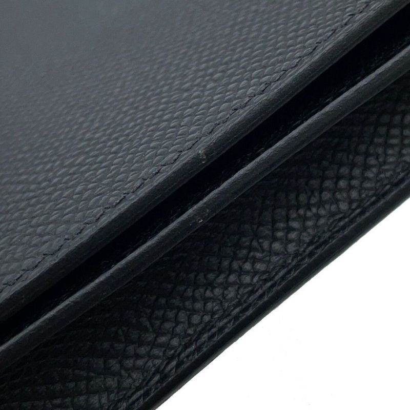 エルメス 長財布 Hパッサン トゥタンマン ブラック/シルバー金具 エプソン W刻印 HERMES 黒
