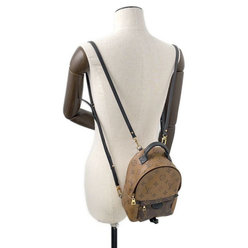 ルイヴィトン リュック モノグラム・リバース パームスプリングス バックパック MINI M42411 ヴィトン バッグ 黒 ブラック