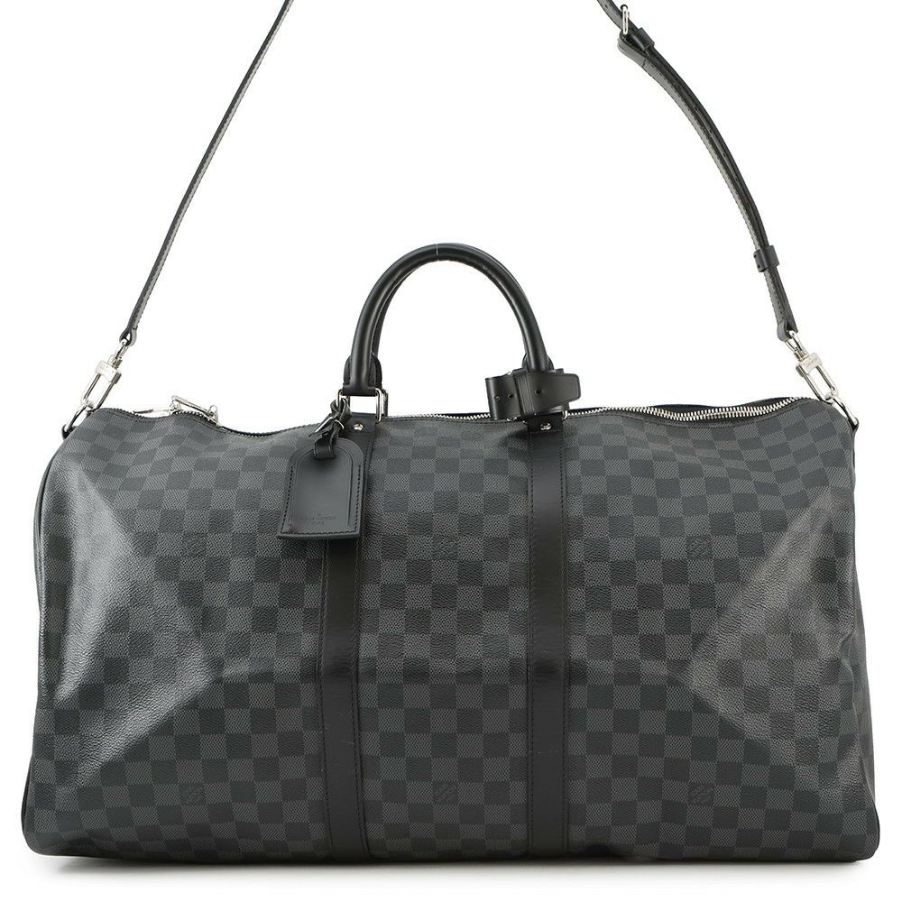 ルイヴィトン ボストンバッグ ダミエ・グラフィット キーポル・バンドリエール 55 N41413 ヴィトン 旅行バッグ トラベル 黒 ブラック