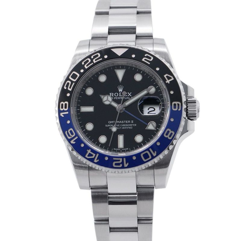 ロレックス GMTマスター2 デイト ランダムシリアル ルーレット 116710BLNR ROLEX 腕時計 黒文字盤