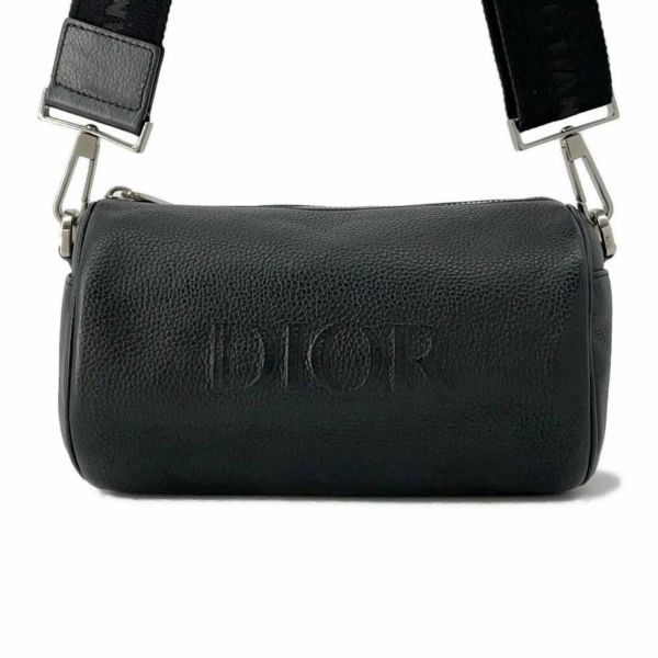 クリスチャン・ディオール ショルダーバッグ ロゴ ローラー レザー Christian Dior ディオールオム 黒