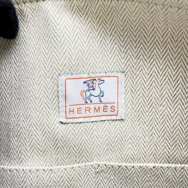 エルメス ポーチ ブリッド・ア・ブラックGM カブリオル グリスペール/シルバー金具 キャンバス HERMES