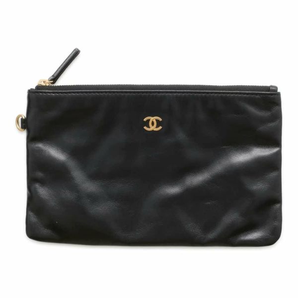 シャネル ハンドバッグ CHANEL 22 マトラッセ スモール シャイニーカーフ AS3260 ポーチ付き 黒