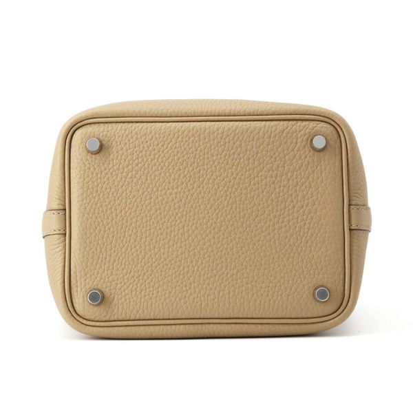 エルメス ハンドバッグ ピコタンロックPM ビスキュイ/シルバー金具 トリヨンクレマンス K刻印 HERMES トートバッグ