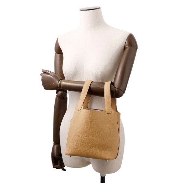 エルメス ハンドバッグ ピコタンロックPM ビスキュイ/シルバー金具 トリヨンクレマンス K刻印 HERMES トートバッグ