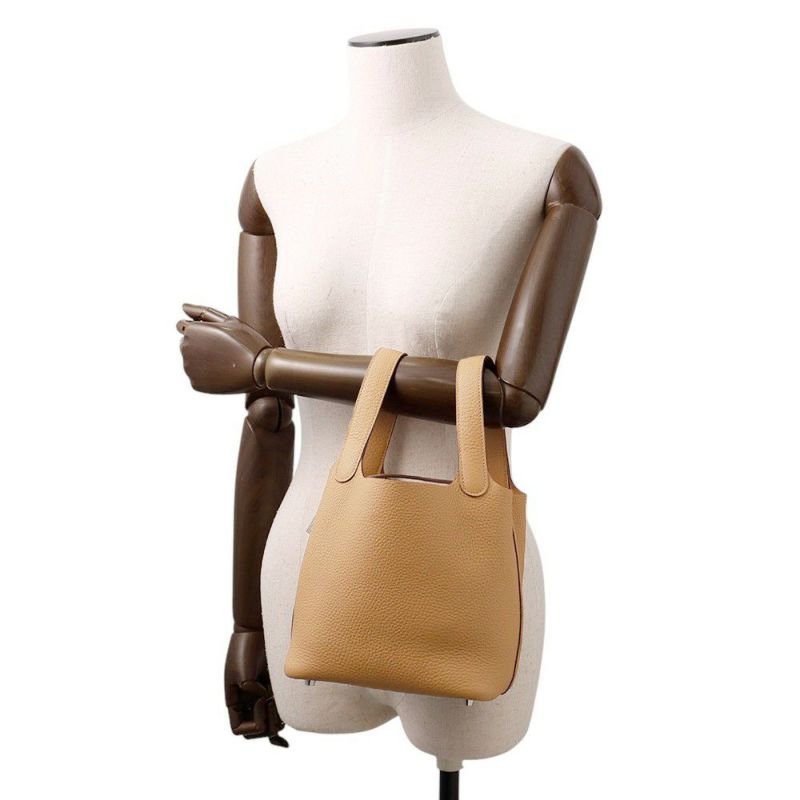 エルメス ハンドバッグ ピコタンロックPM ビスキュイ/シルバー金具 トリヨンクレマンス K刻印 HERMES トートバッグ