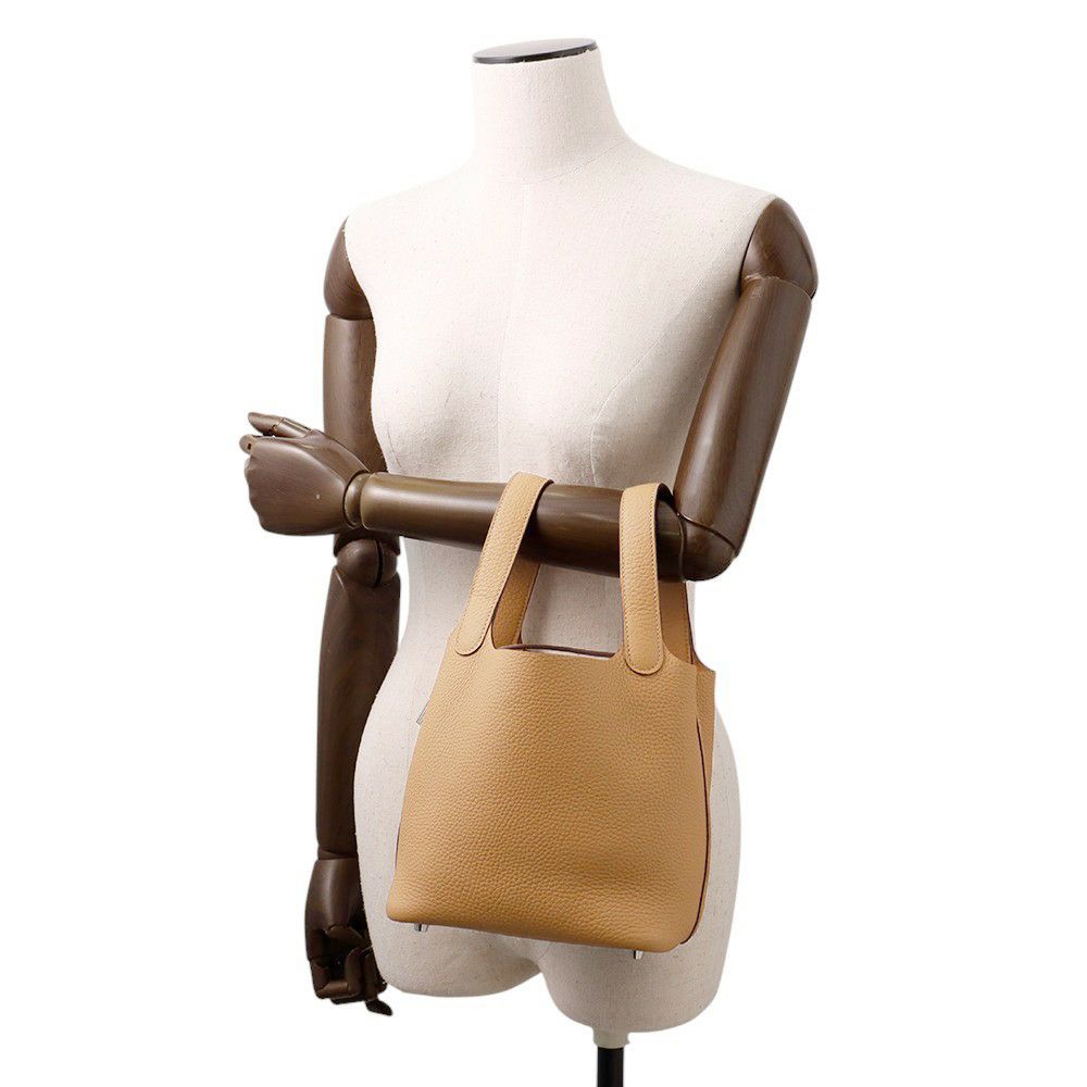 エルメス ハンドバッグ ピコタンロックPM ビスキュイ/シルバー金具 トリヨンクレマンス K刻印 HERMES トートバッグ