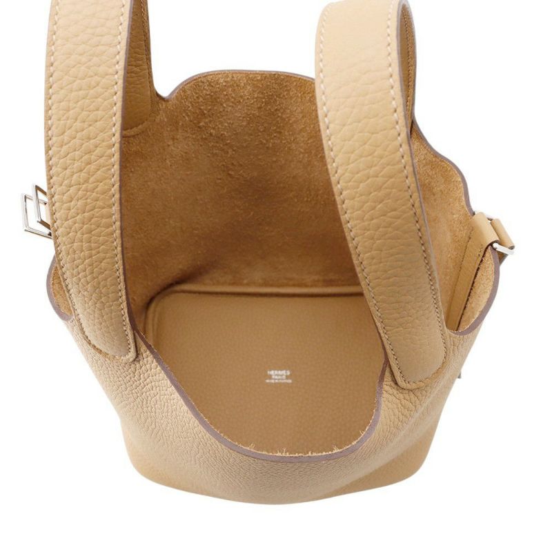 エルメス ハンドバッグ ピコタンロックPM ビスキュイ/シルバー金具 トリヨンクレマンス K刻印 HERMES トートバッグ
