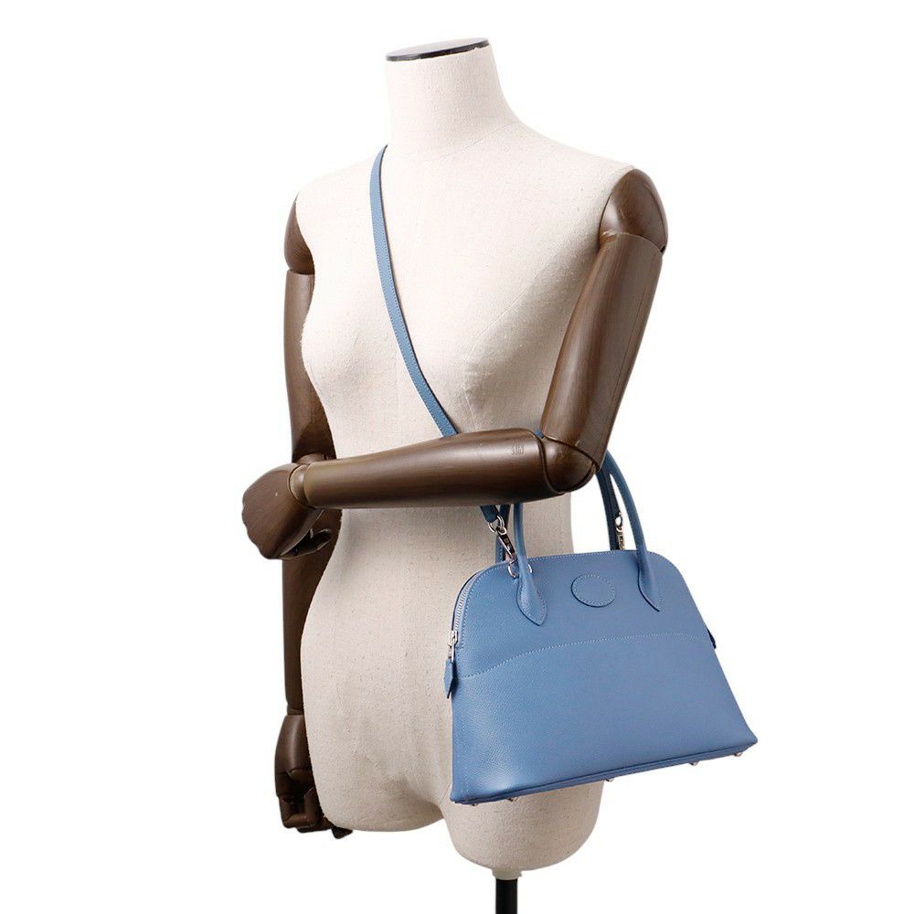 エルメス ハンドバッグ ボリード27 アズール/シルバー金具 エプソン D刻印 2wayショルダー