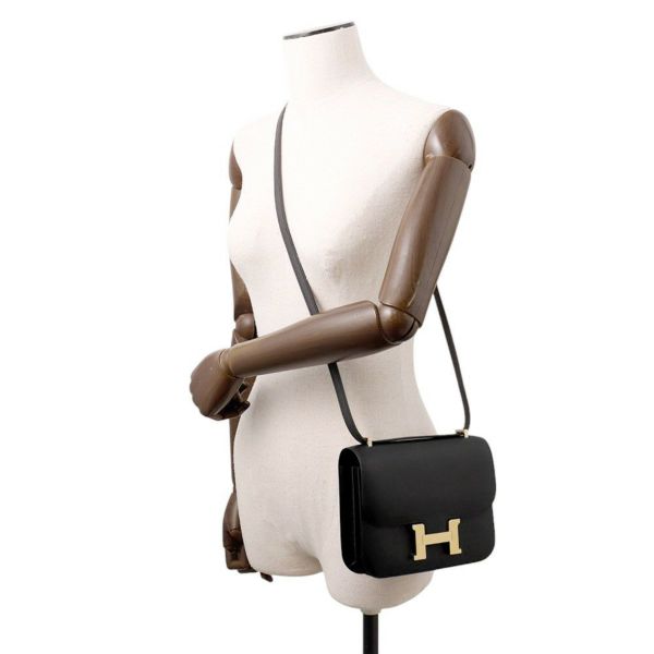 エルメス ミニ コンスタンス3 ミロワール ブラック/シャンパンゴールド金具 エプソン K刻印 黒