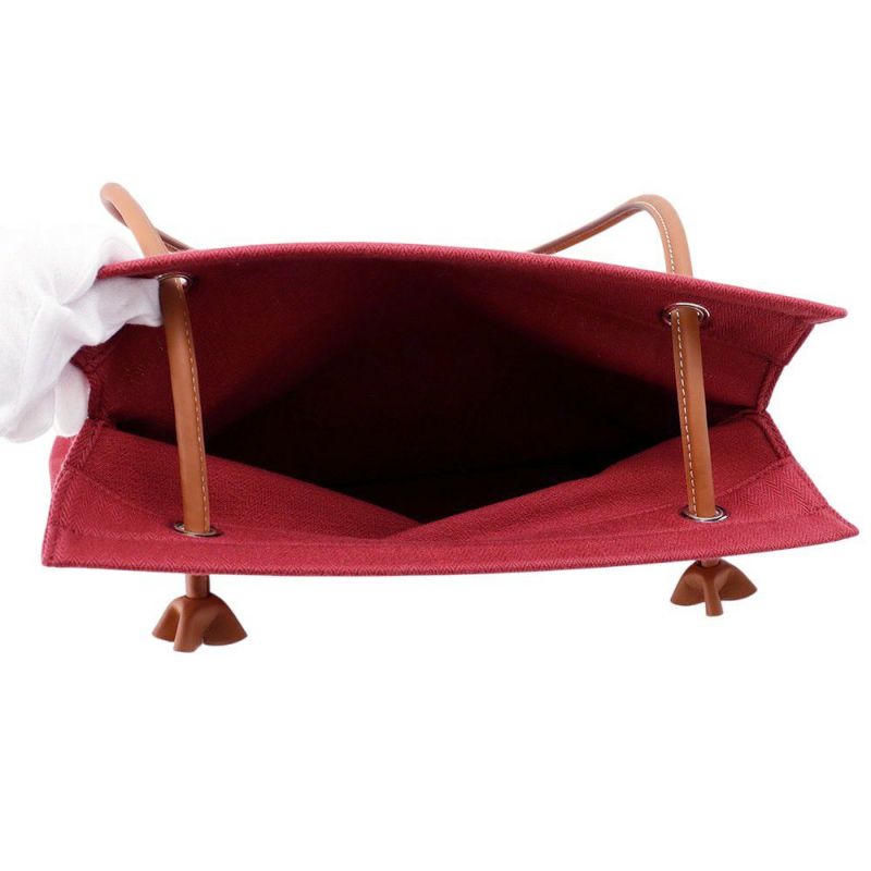 エルメス ショルダーバッグ サック アリーヌMM ルージュアッシュ/ゴールド/シルバー金具 トワルシェブロン K刻印