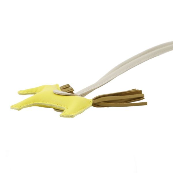 エルメス バッグチャーム ロデオPM ライム/クレ/セサミ ラムスキン B刻印 HERMES チャーム オーナメント