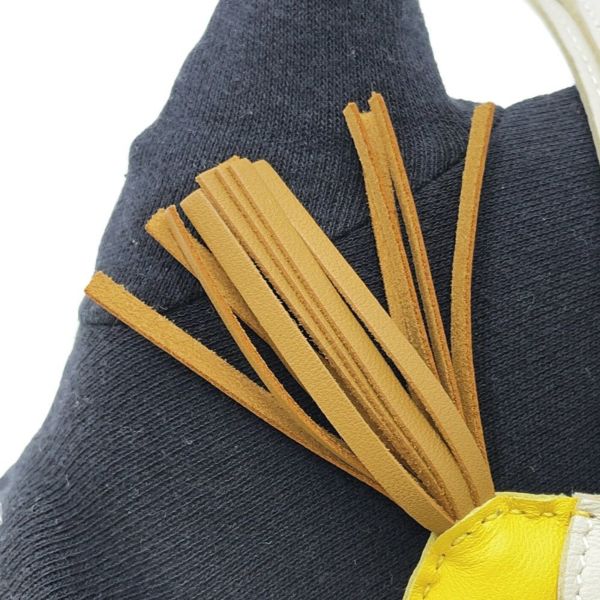 エルメス バッグチャーム ロデオPM ライム/クレ/セサミ ラムスキン B刻印 HERMES チャーム オーナメント