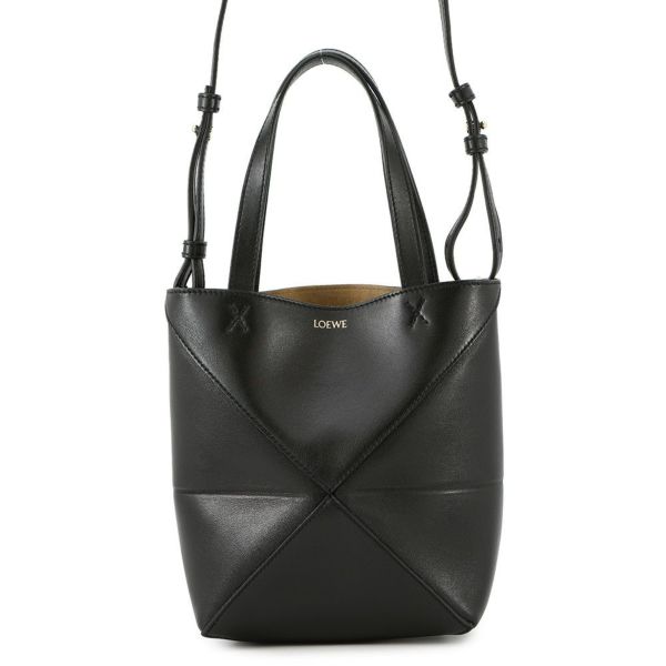 ロエベ ハンドバッグ パズルフォルド ミニ A657V25X01 LOEWE 2way 黒