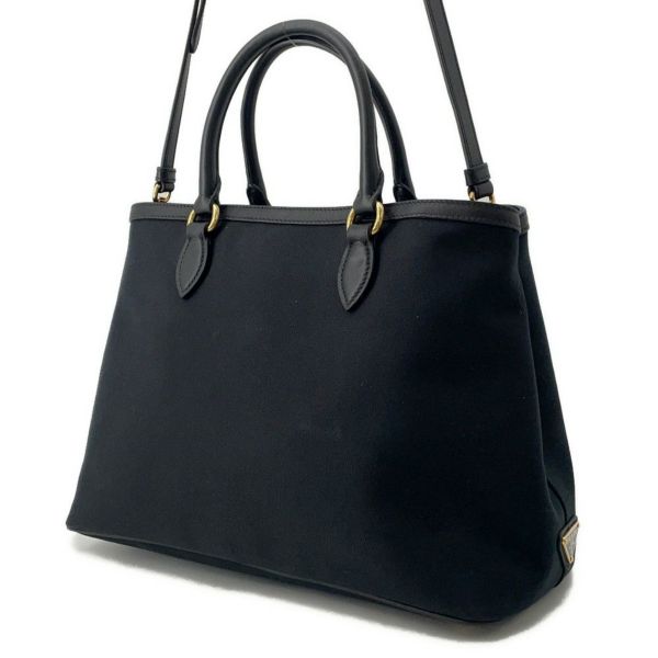 プラダ ハンドバッグ ジャカード ロゴ キャンバス 1BA579 PRADA 2way 黒