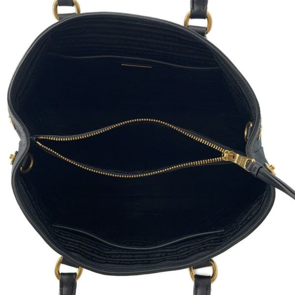 プラダ ハンドバッグ ジャカード ロゴ キャンバス 1BA579 PRADA 2way 黒