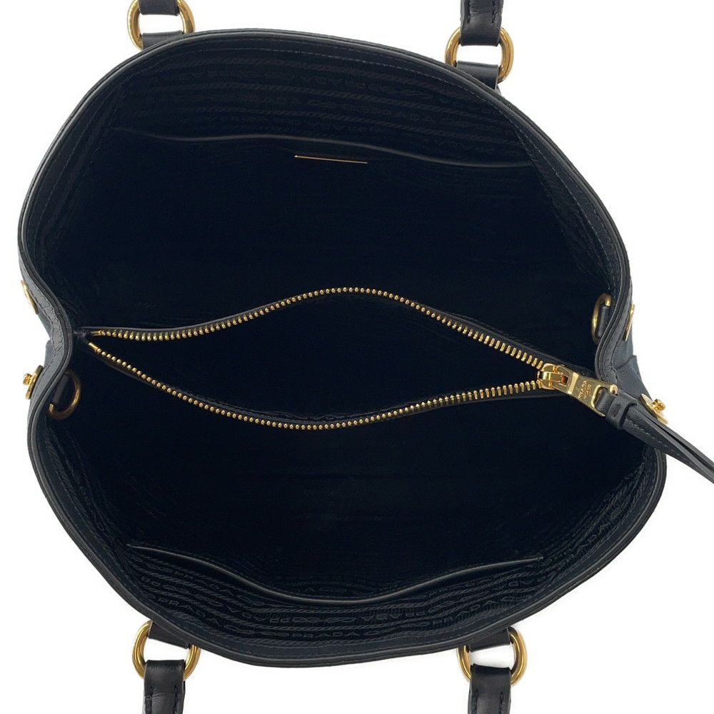 プラダ ハンドバッグ ジャカード ロゴ キャンバス 1BA579 PRADA 2way 黒