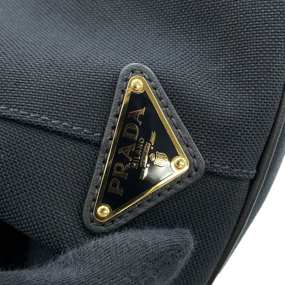 プラダ ハンドバッグ ジャカード ロゴ キャンバス 1BA579 PRADA 2way 黒