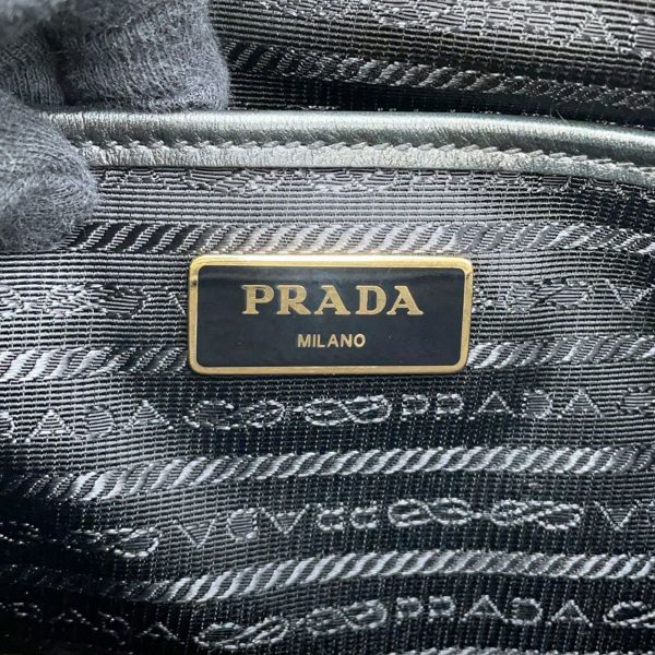 プラダ ハンドバッグ ジャカード ロゴ キャンバス 1BA579 PRADA 2way 黒