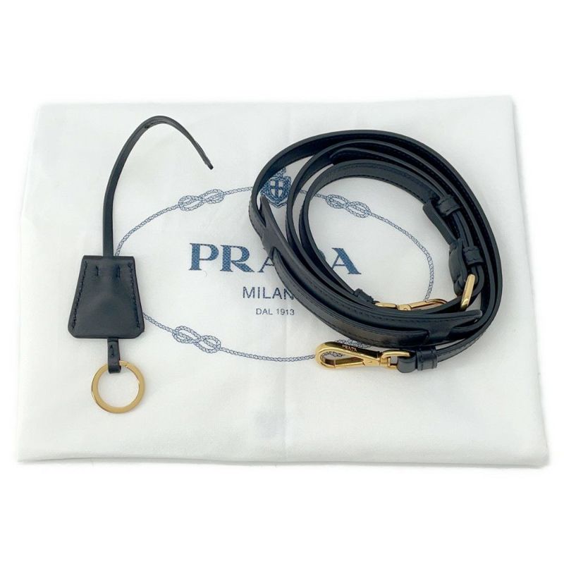 プラダ ハンドバッグ ジャカード ロゴ キャンバス 1BA579 PRADA 2way 黒