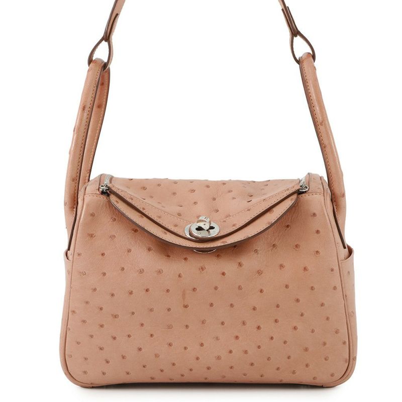 エルメス ハンドバッグ リンディ26  テリキュート/シルバー金具 オーストリッチ T刻印 2wayショルダー