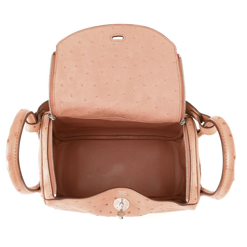 エルメス ハンドバッグ リンディ26  テリキュート/シルバー金具 オーストリッチ T刻印 2wayショルダー